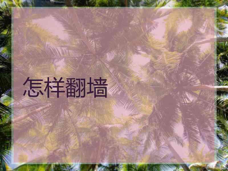怎样翻墙 怎样翻墙