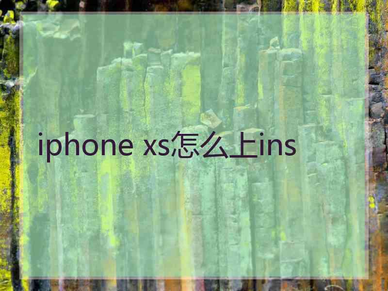 iphone xs怎么上ins