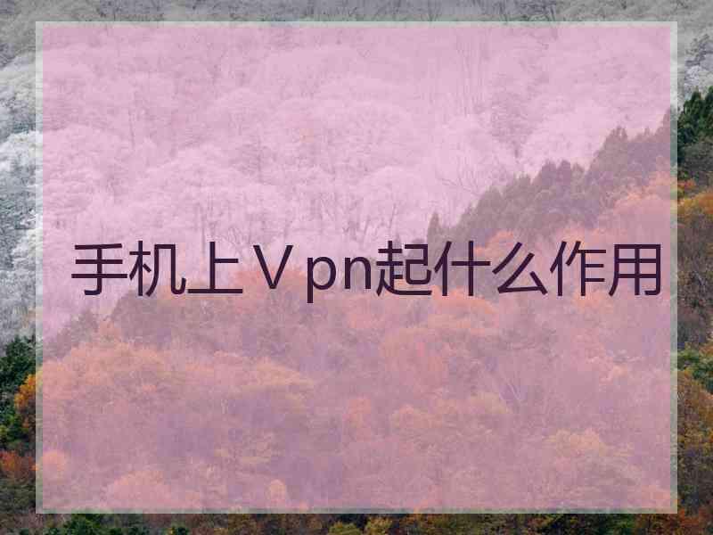 手机上Ⅴpn起什么作用