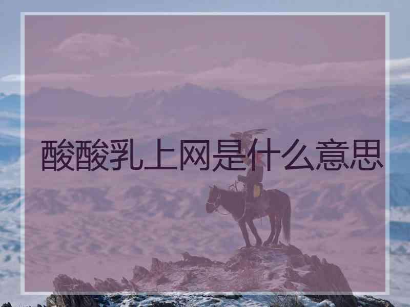 酸酸乳上网是什么意思