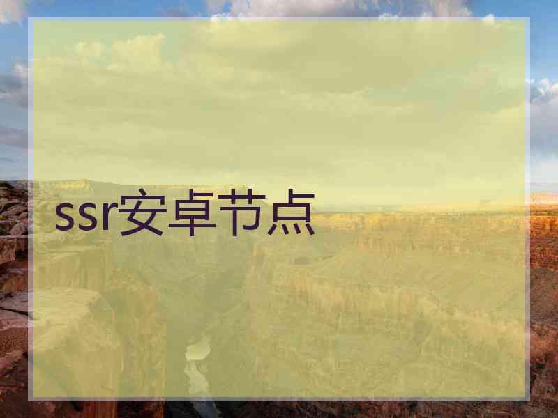 ssr安卓节点