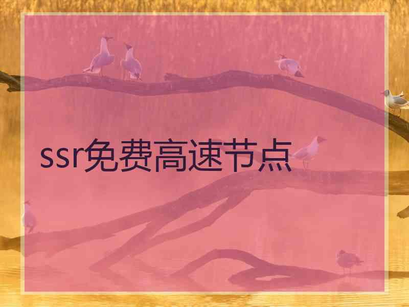 ssr免费高速节点