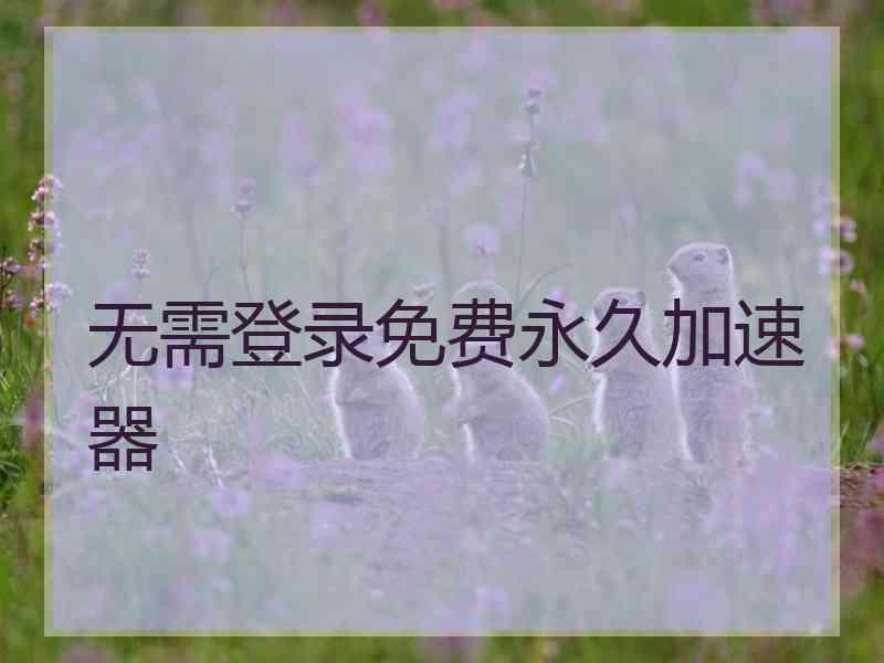 无需登录免费永久加速器