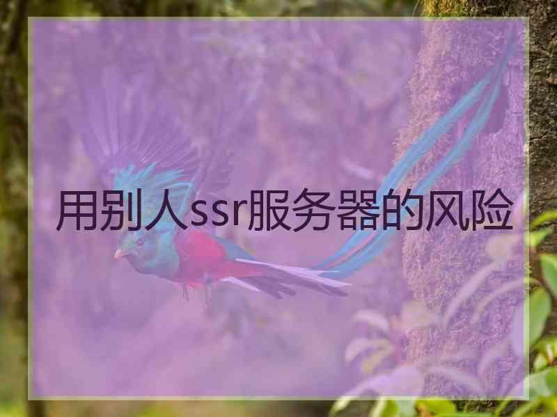 用别人ssr服务器的风险