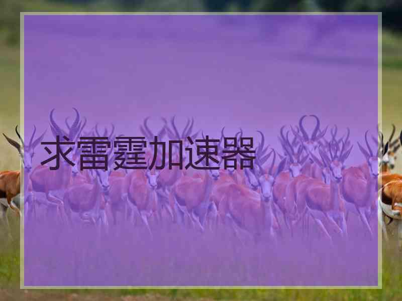 求雷霆加速器