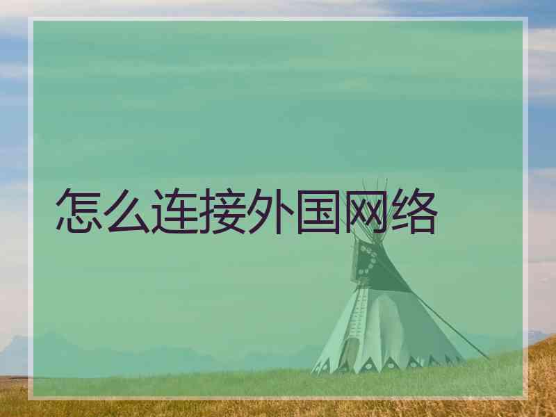 怎么连接外国网络