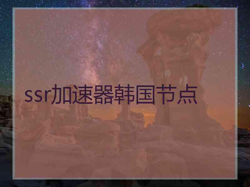 ssr加速器韩国节点