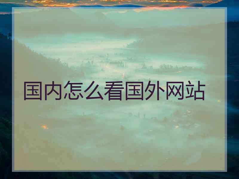 国内怎么看国外网站