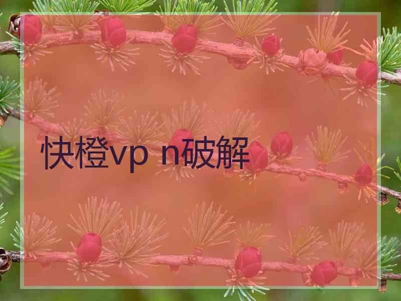 快橙vp n破解