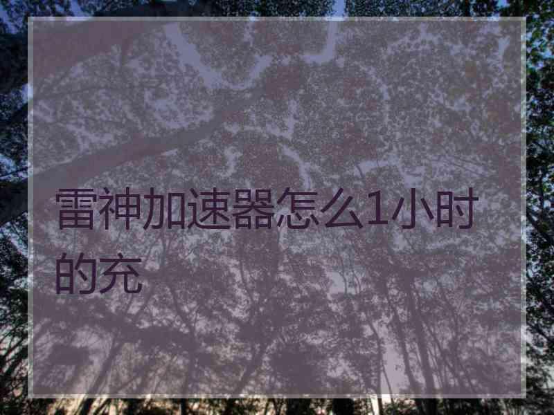 雷神加速器怎么1小时的充