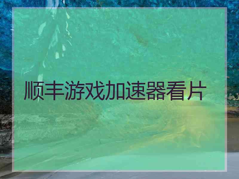 顺丰游戏加速器看片