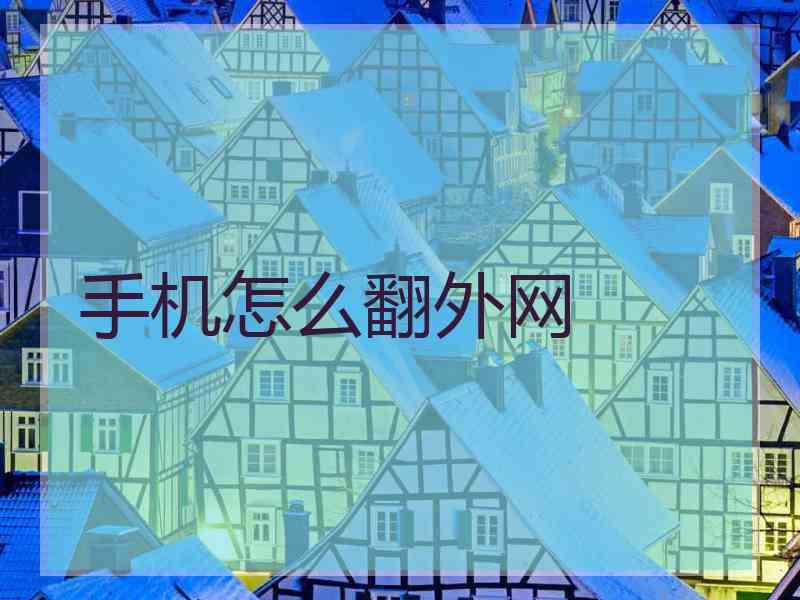 手机怎么翻外网