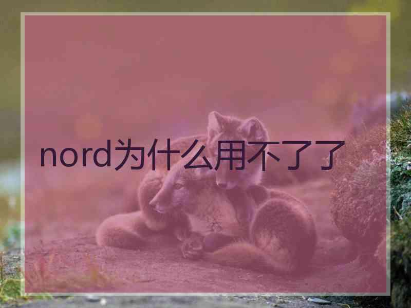 nord为什么用不了了