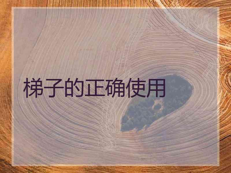 梯子的正确使用