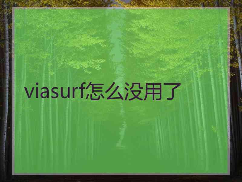 viasurf怎么没用了