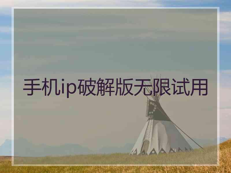 手机ip破解版无限试用