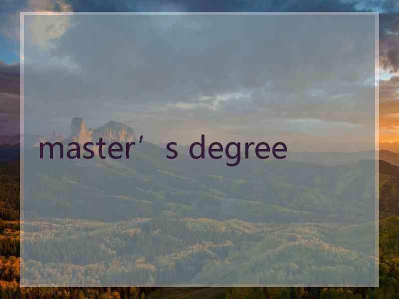 master’s degree