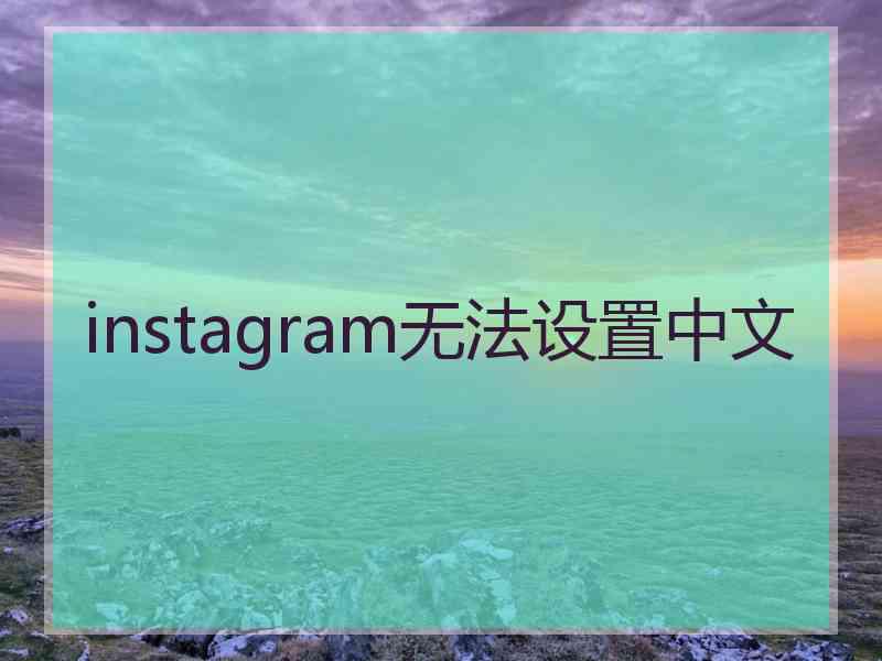 instagram无法设置中文