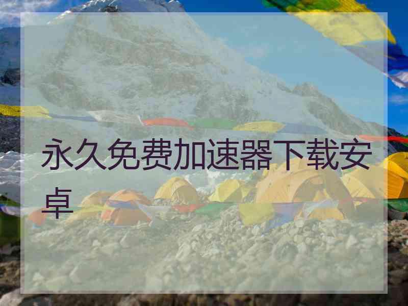 永久免费加速器下载安卓