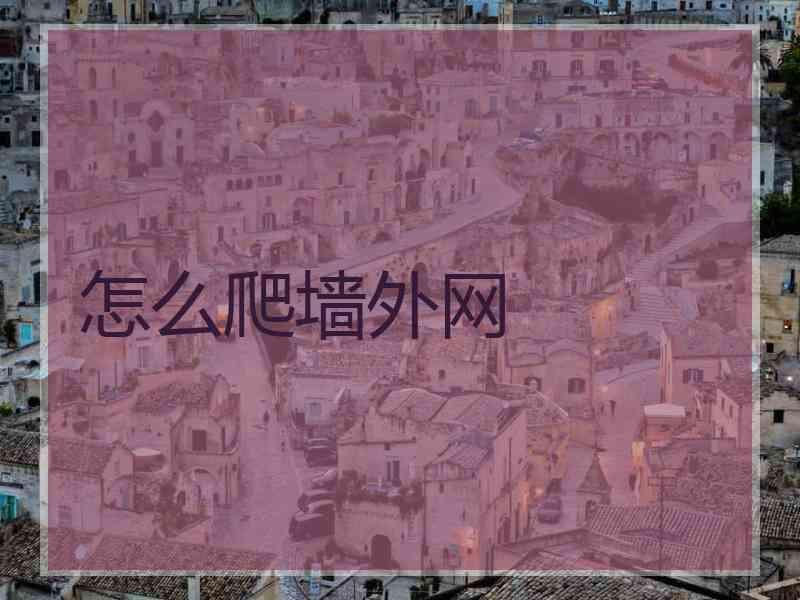 怎么爬墙外网