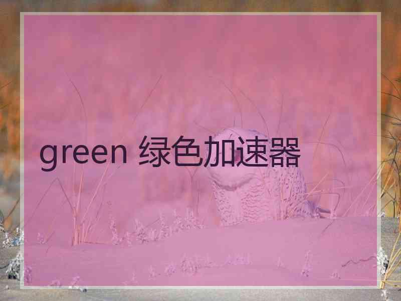 green 绿色加速器