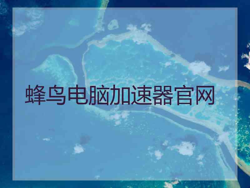 蜂鸟电脑加速器官网
