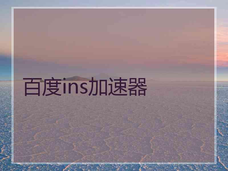 百度ins加速器