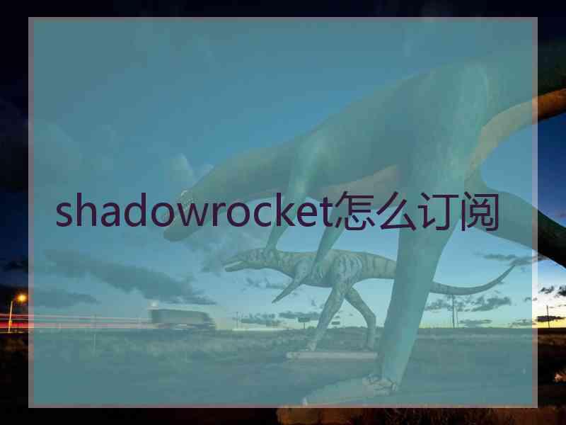 shadowrocket怎么订阅